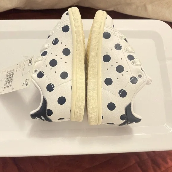 Adidas Stan Smith I Shoes Toddler Size 5K White Black Polka Dot Originals  FZ0232